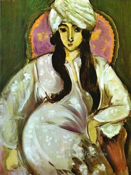 monochrome black white Painting - Laurette in a White Turban 1916 Fauvist